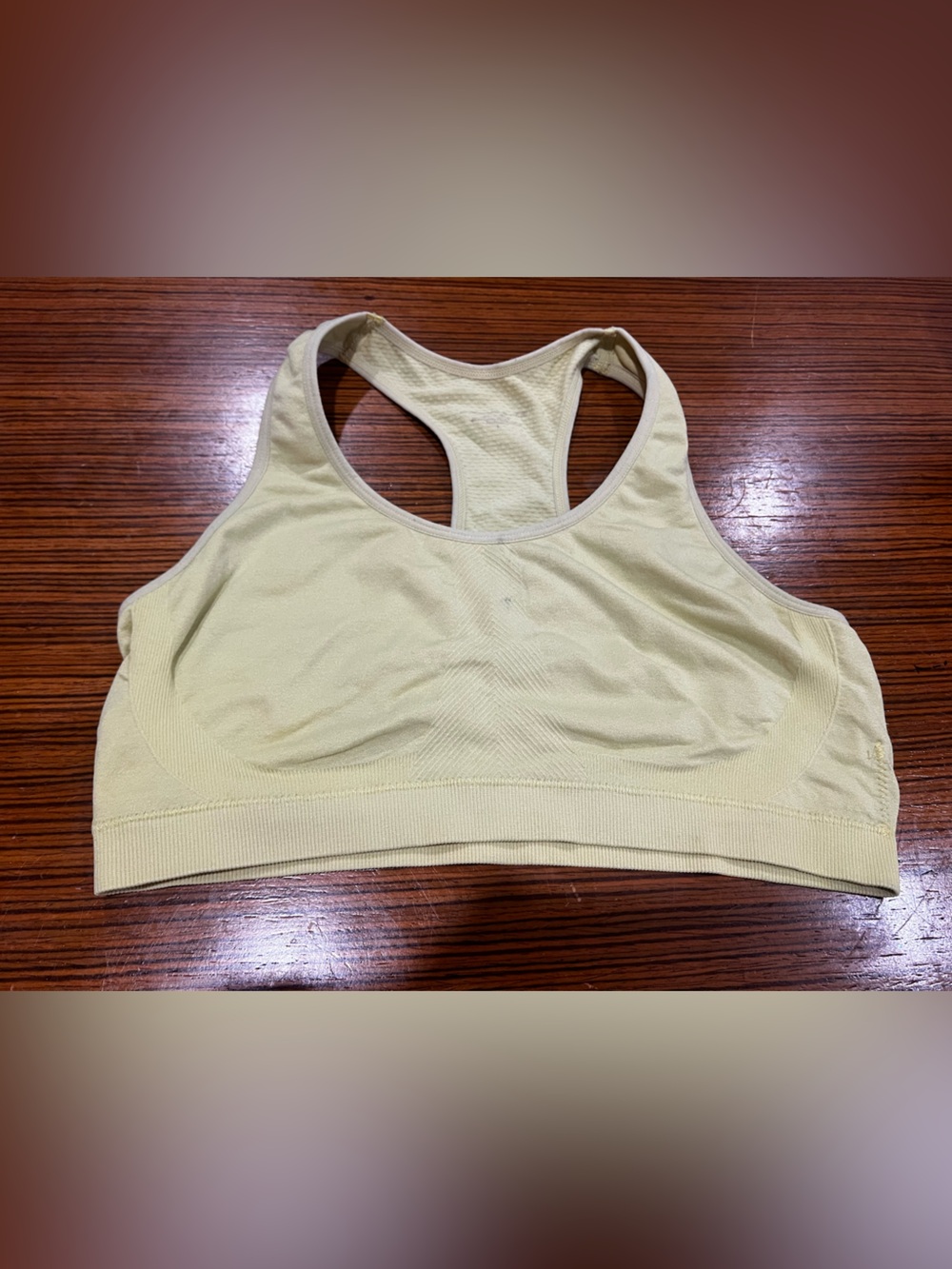 Unk Pale Yellow Racerback Sports Bra